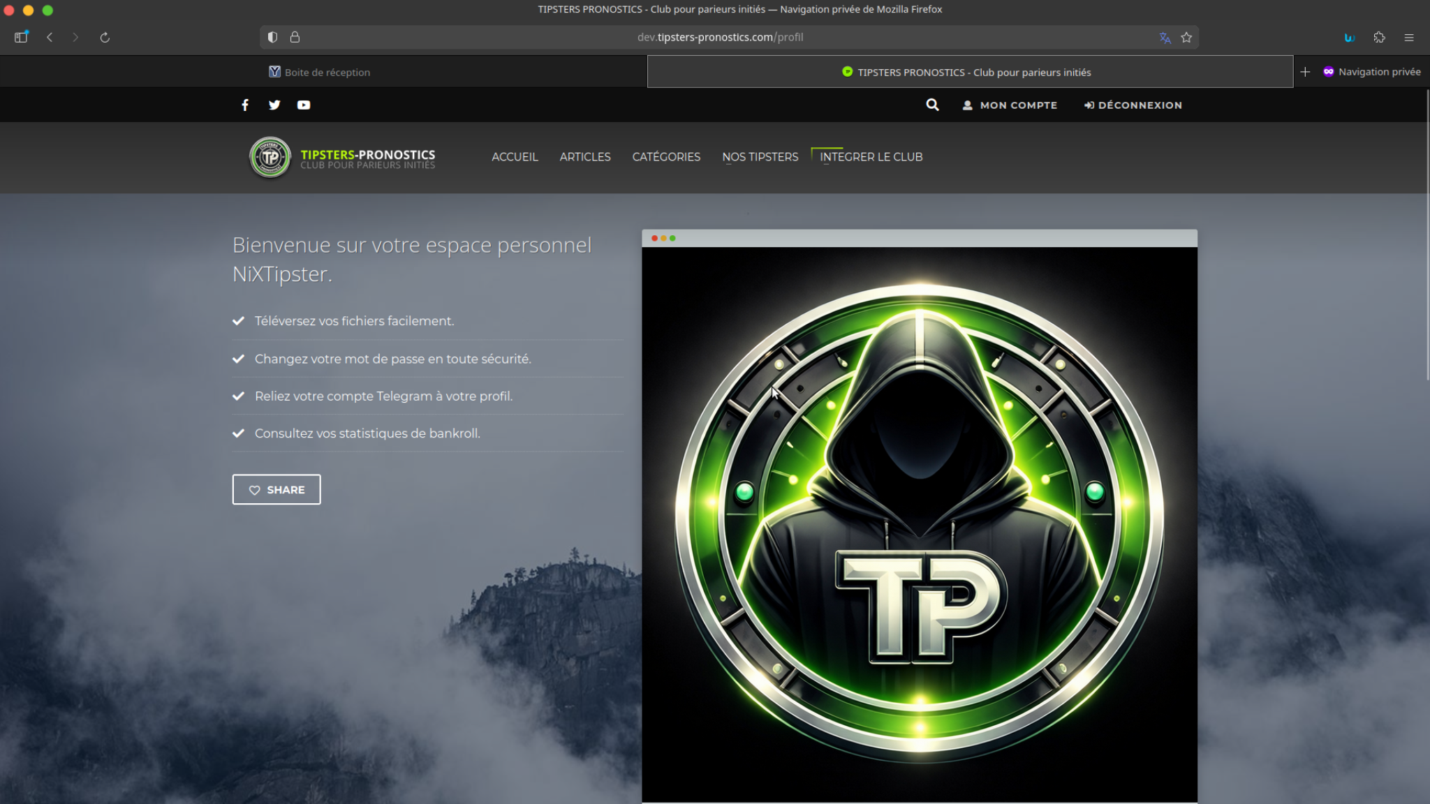 TP - Espace personnel utilisateur